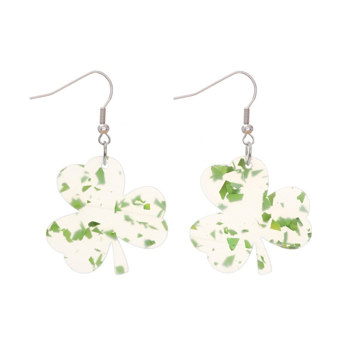 Wholesale St. Patrick's Day Clover Plant Acrylic Earrings Small Fresh High Elegant Leaf Earrings